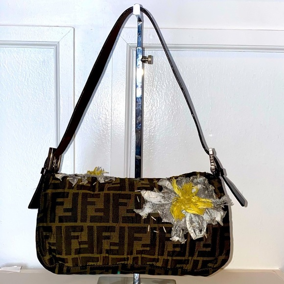 🛑SOLD🛑 Vintage FENDI Zucca Flower Motif Mamma Bucket Shoulder Bag - Picture 2 of 14